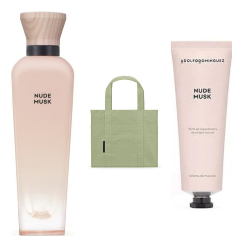 Perfume Adolfo Dominguez, Nude Musk + Crema + Tote