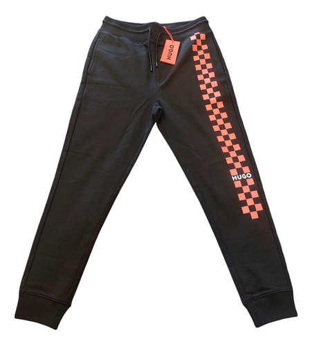 Pants Hugo Jogger Negro Con Rojo Talla S (chica) Regular Fit