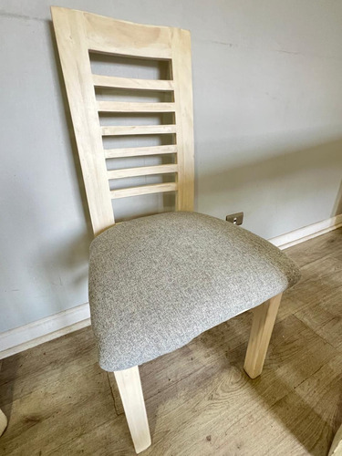 Mesa De Comedor Blanca 6 Sillas, Madera 150x90 Cm Blanco Blanco (Usado)