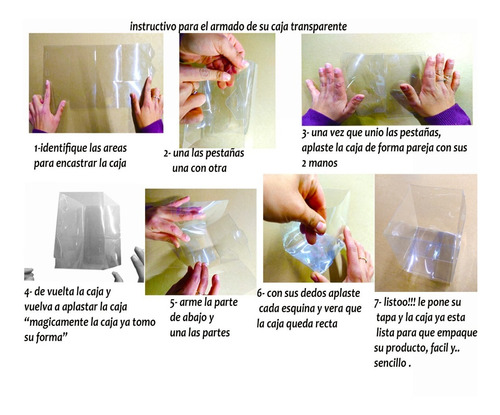 150 Cajas Acetato 10x10x15 C/ Tapa Transparente