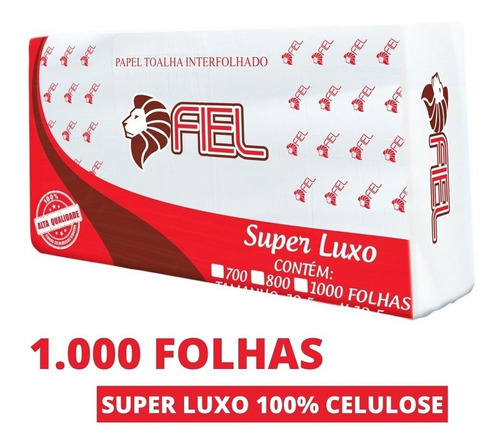 Papel Toalha Interfolha 1000fls Extra Luxo 100% Cel. 2dobras