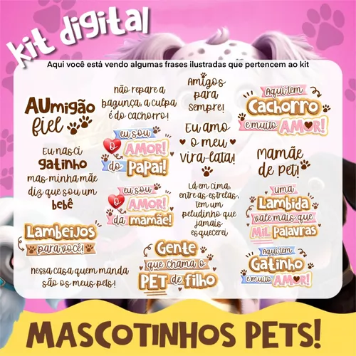 Kit Digital 44 Gatos Scrapbook Arquivo Png