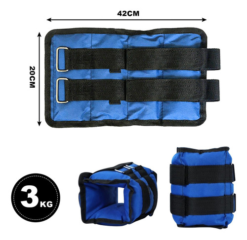 Polainas Pesas De Tobillo Ajustables 3 Kg Juego De 2 Unidade