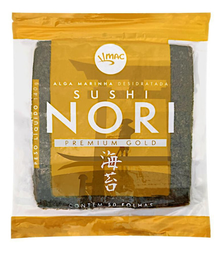 Alga Nori Gold Para Sushi Temaki 50 Folhas Yakinori 140g