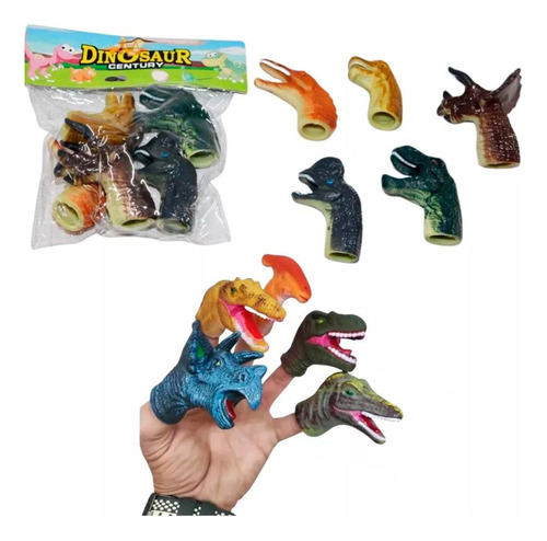 Títere Dinosaurio X 5 Para Dedos Regalo Niños