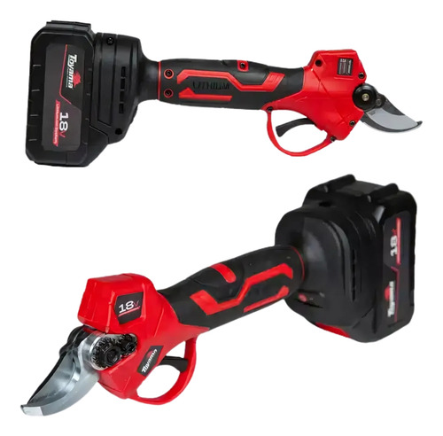 Tesoura Poda E Motopoda À Bateria 18v Tbt18sc25c-k Toyama Cor Vermelho