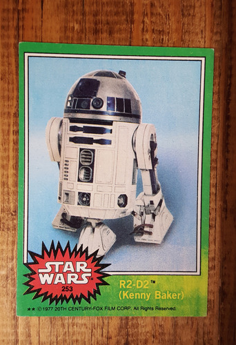 Vintage Star Wars Topps R2 D2 Carta#253 Error Impresión 1977