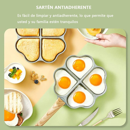 Sartén En Forma De Corazón 4 En1 Antiadherente Mini Multiuso