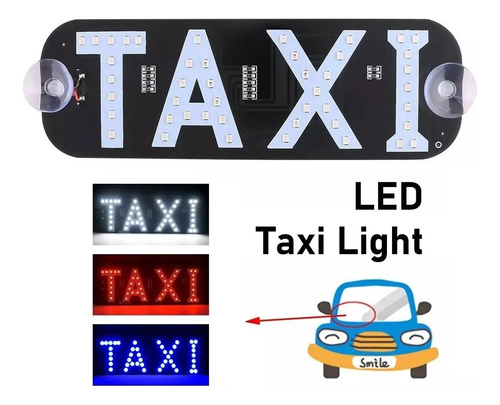 Aviso Con Luz Led Letrero De Taxi 12v Somos Tienda Física