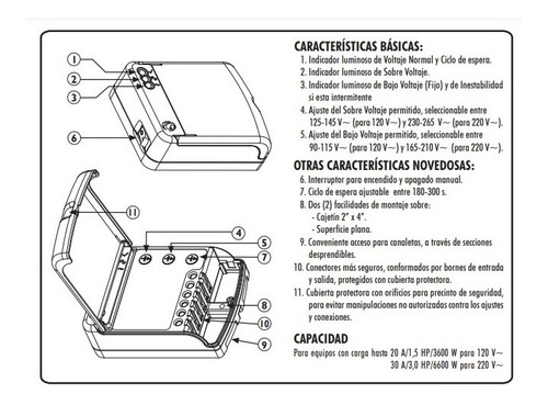 Imagen 3 de 7 de Protector De Voltaje 120v Para Aire Acondicionado Exceline