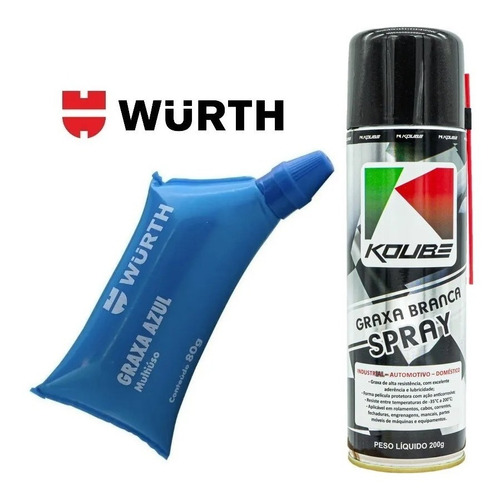 Graxa Azul Wurth Multiuso 80g + Koube Spray Graxa Branca