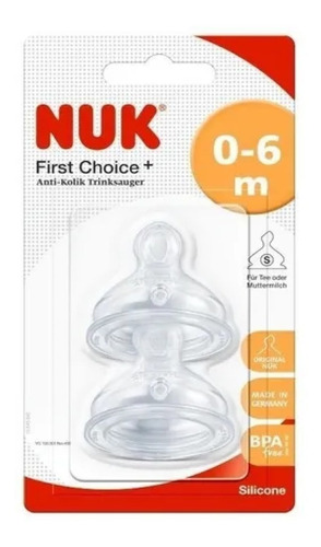 Tetina Nuk First Choice Silicona 0-6 M X2 Unidades