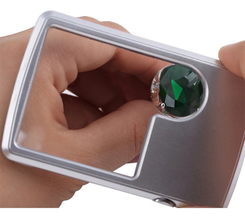 Imagen 1 de 8 de Lupa Magnificador Luz Led Tarjeta Bifocal 3x 6x + Estuche