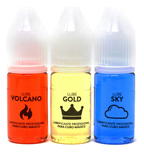 Kit Lubrificante Cubo Mágico Profissional Volcano Gold Sky 