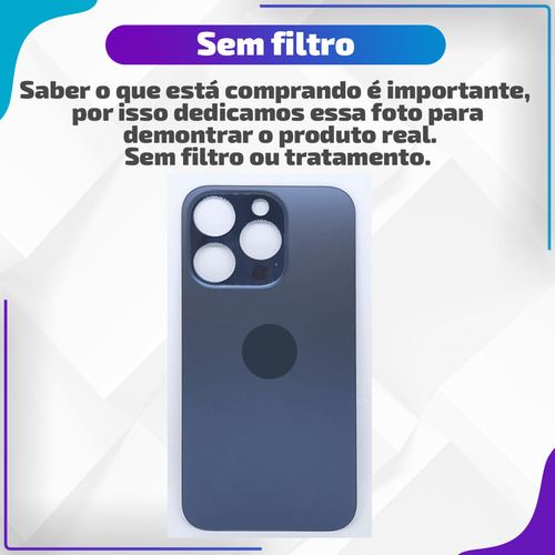 Tampa Traseira Vidro Compatível Com iPhone 15 Pro Premium