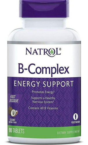  B Complex Natrol 90 Tabletas Sabor A Coco 90 