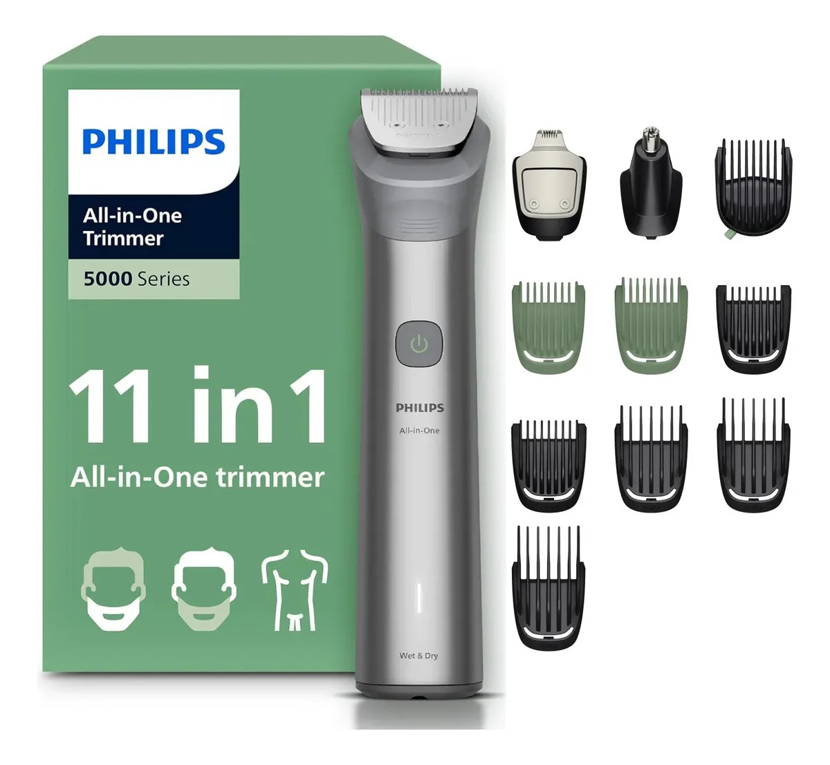 Afeitadora Multigroom Philips Serie 5000 MG5923/15 para Rostro, Cabello y Cuerpo