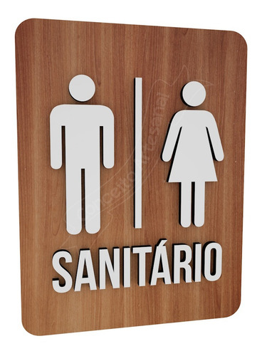 Imagem 1 de 3 de Plaquinha Banheiro Unissex Bonequinho Hotel Shopping Bar