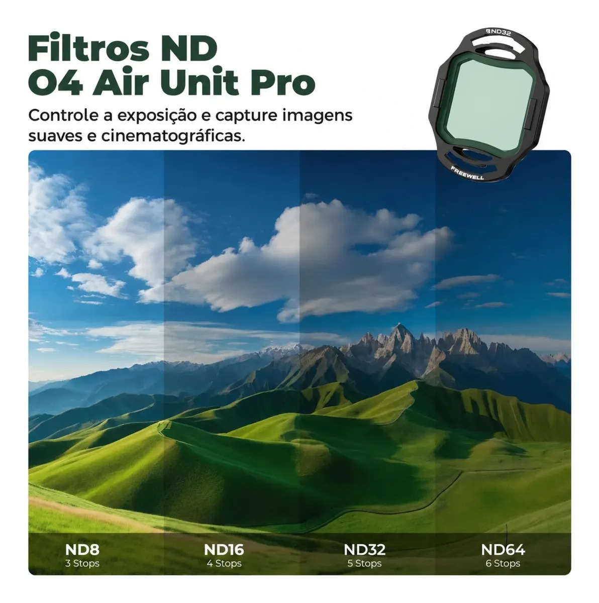 Kit Filtros Nd Para Câmera Dji 04 Air Unit Pro - Freewell