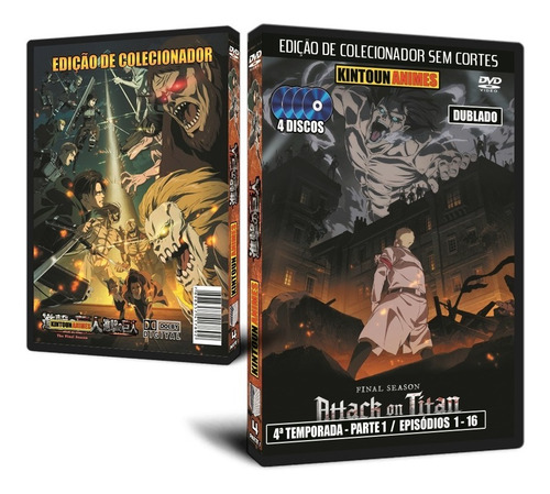 Attack On Titan 4ª Temporada Parte 1 E 2 Dubladas Em Dvd Hd