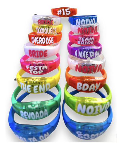 120 Unid. Pulseiras Led Personalizada Ativa Com Musica
