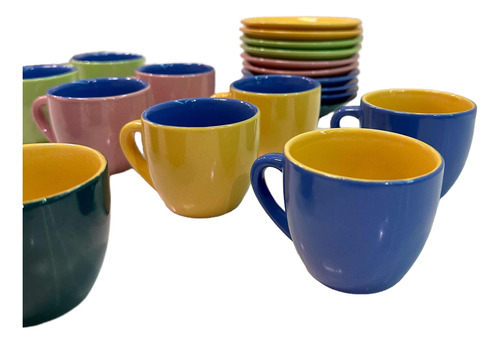 Juego De Café 10 Tazas 10 Platos Apto Lavavajillas! Sin Uso
