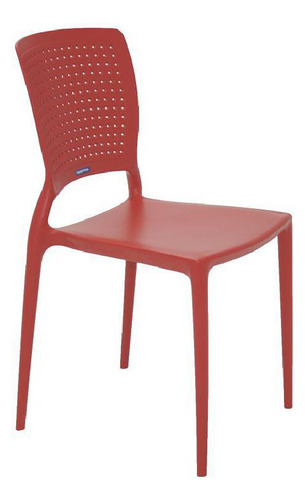 Cadeira Safira Em Polipropileno E Fibra De Vidro Vermelho