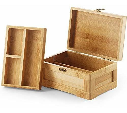 Caja De Almacenamiento De Madera Con Bandeja Combinada Caja 