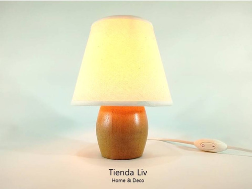 Imagen 3 de 7 de Velador Con Pantalla Estilo Moderno Escandinavo Base Madera