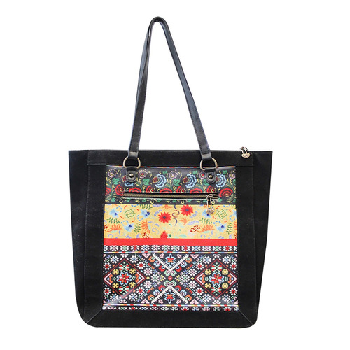 Bolsa Dama Tote Yiri Negro Corazón De Melón