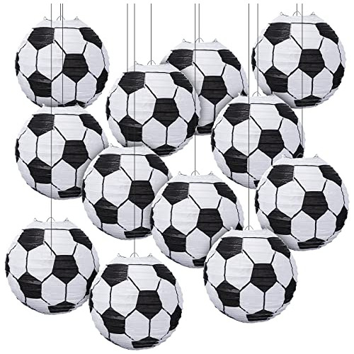 12 Piezas De Linternas De Papel Fiesta De Fútbol, Deco...