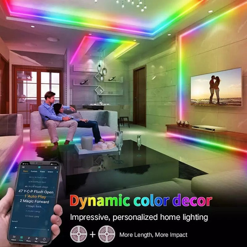 Cinta Tira Led Rgb Bluetooth Ritmico Musical App Android Ios