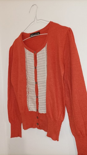 Saco Romántico De Manga Larga Con Botones Para Mujer Naranja 2 (Usado)