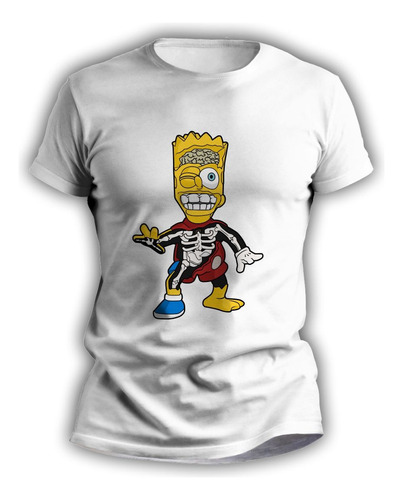 Remeras Para Hombre Estampada Sublimado Bart  Simpson - 7357