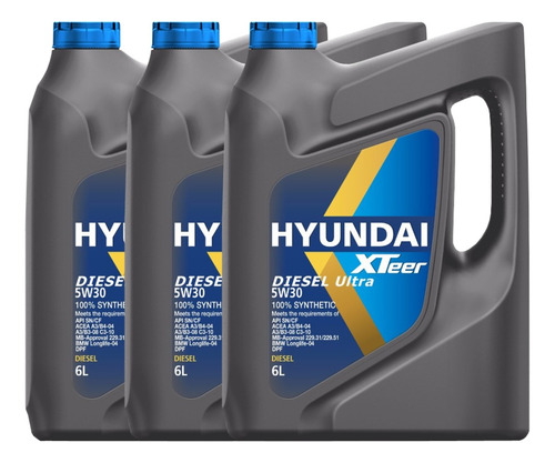 Aceite para motor Hyundai sintético 5W-30 para camiones y buses de 3 unidades / 18L
