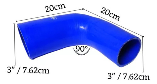 Acople De Silicona Codo 90° Unión 3' A 3' Copla Auto Tunning