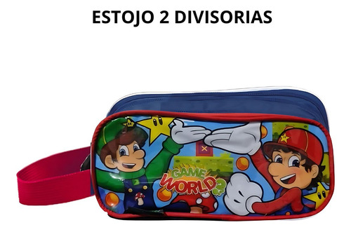 Estojo Escolar Meninos Infantil Duplo Game Wold