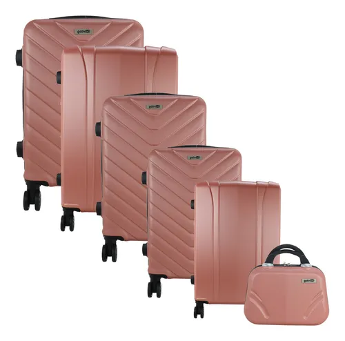 Maleta Set 6 Piezas 14.18.20.24.26.28 Expandible Con Candado Color Rosa Go Travel Set 6