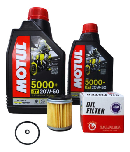 Kit Troca Óleo Tenere 250 Motul 5000 20w50 + Filtro De Oleo