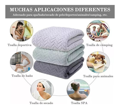 Toallas De Baño Completas De 3 Piezas, Grandes, 70 X 140 Cm