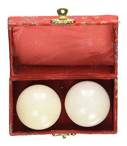 White Stone Chinese Healthy Exercise Massage Balls