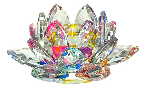 Figura Decorativa Cristal Flor De Loto -multicolor 12 Cms
