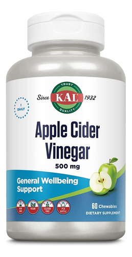Kal | Apple Cider Vinegar | 500mg | 60 Chewables | Apple