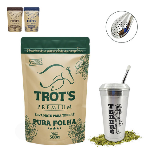 Erva Trot's 500g Premium Sabores + Cuia Tereré Bomba E Tampa