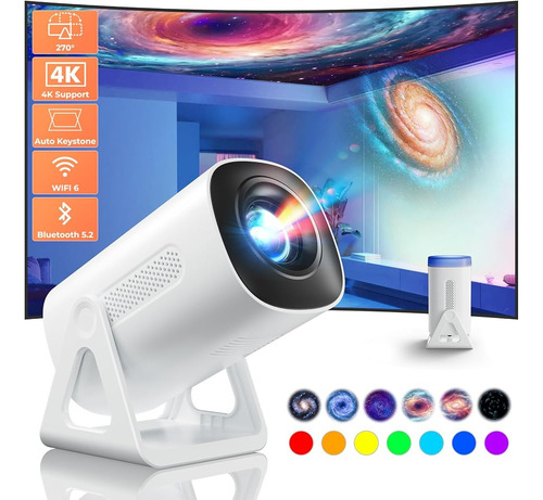 Proyector Portátil 4k Hd Wifi Bluetooth Con Soporte 270°