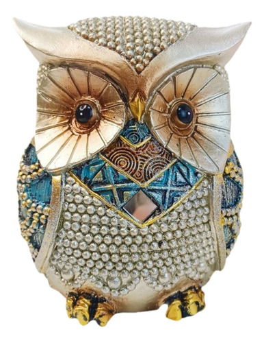 Q Estatua De Búho En Miniatura Figurina De Búho Plata