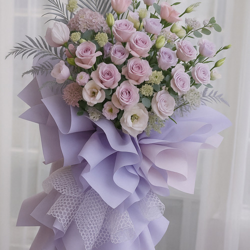 Rollo De Malla Agujero Para Ramo Flores/papel Coreano 3030 Lila