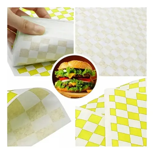 100 Hojas De Papel Antigrasa Para Alimentos 26x36cm – Antiadherente, Ecológico, Ideal Para Pizza, Hamburguesas, Sándwiches Y Pasteles