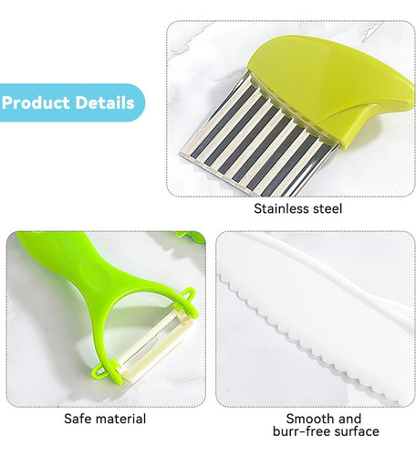 Zlj Xj Cuchillo Infantil, Juego Cuchillos Cocina Para