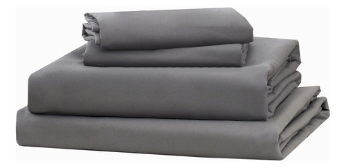 Juego De Sábanas Queen Size Ultra Suave 4piezas Anti-ácaros Diseño de la tela Gris Oscuro